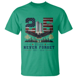 Patriotic Soaring Bald Eagle 9 11 Memorial 25th Anniversary T Shirt 25 Years 2021 2026 Never Forget TS02 Irish Green Print Your Wear