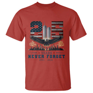 Patriotic Soaring Bald Eagle 9 11 Memorial 25th Anniversary T Shirt 25 Years 2021 2026 Never Forget TS02 Red Print Your Wear
