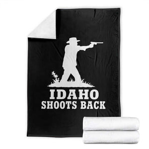 Idaho Shoots Back Cowboy Gunslinger Silhouette Patriotic Graphic Throw Blanket TS02 Black Print Your Wear