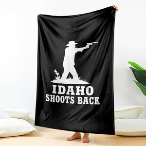 Idaho Shoots Back Cowboy Gunslinger Silhouette Patriotic Graphic Throw Blanket TS02 Print Your Wear