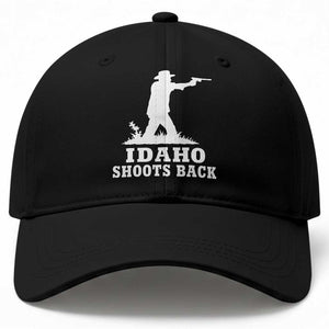 Idaho Shoots Back Cowboy Gunslinger Silhouette Patriotic Graphic Baseball Cap TS02 Print Your Wear