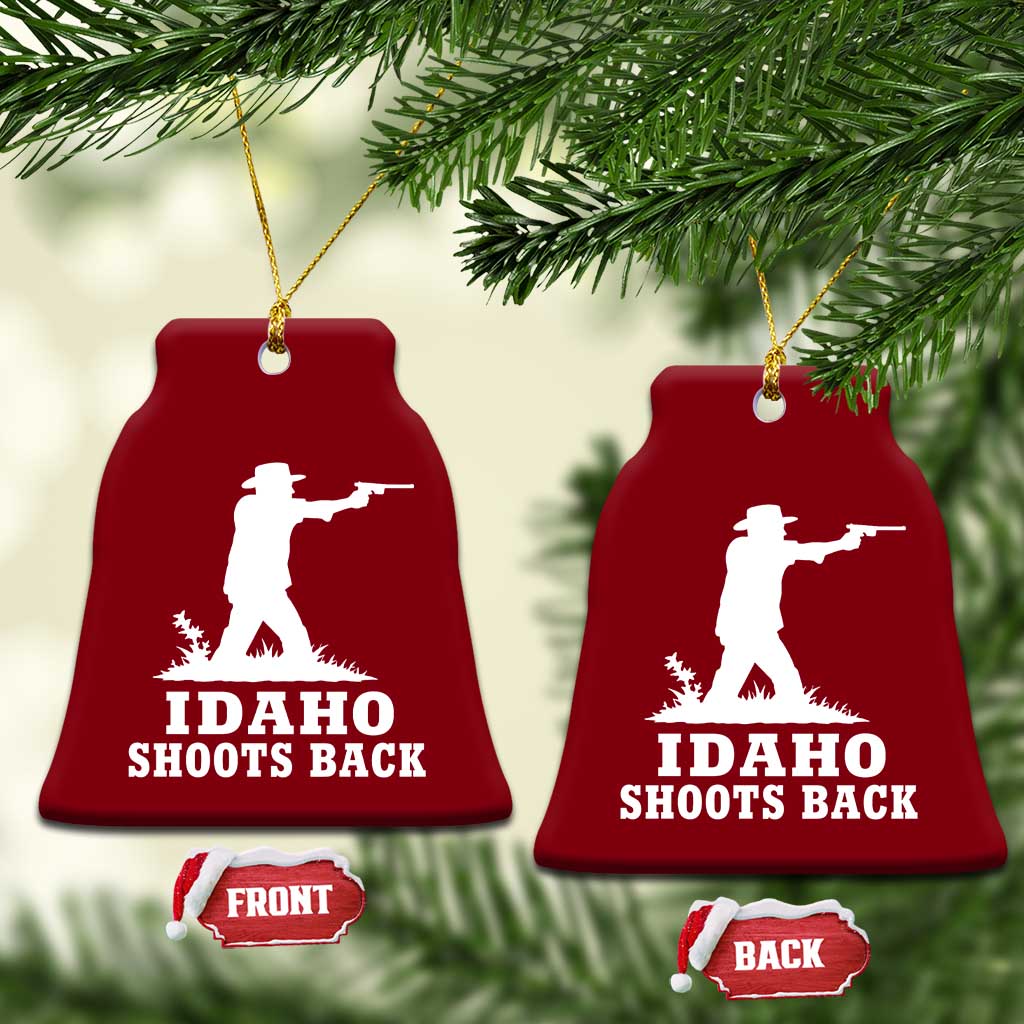 Idaho Shoots Back Cowboy Gunslinger Silhouette Patriotic Graphic Ceramic Ornament TS02 Print Your Wear