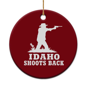 Idaho Shoots Back Cowboy Gunslinger Silhouette Patriotic Graphic Ceramic Ornament TS02 1pc Red Print Your Wear