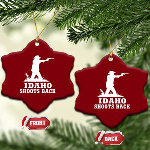 Idaho Shoots Back Cowboy Gunslinger Silhouette Patriotic Graphic Ceramic Ornament TS02 Print Your Wear