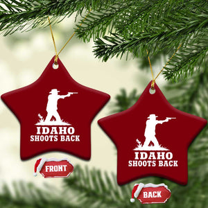 Idaho Shoots Back Cowboy Gunslinger Silhouette Patriotic Graphic Ceramic Ornament TS02 Print Your Wear