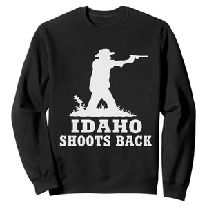 Idaho Shoots Back Cowboy Gunslinger Silhouette Patriotic Graphic Sweatshirt TS02 Black Print Your Wear