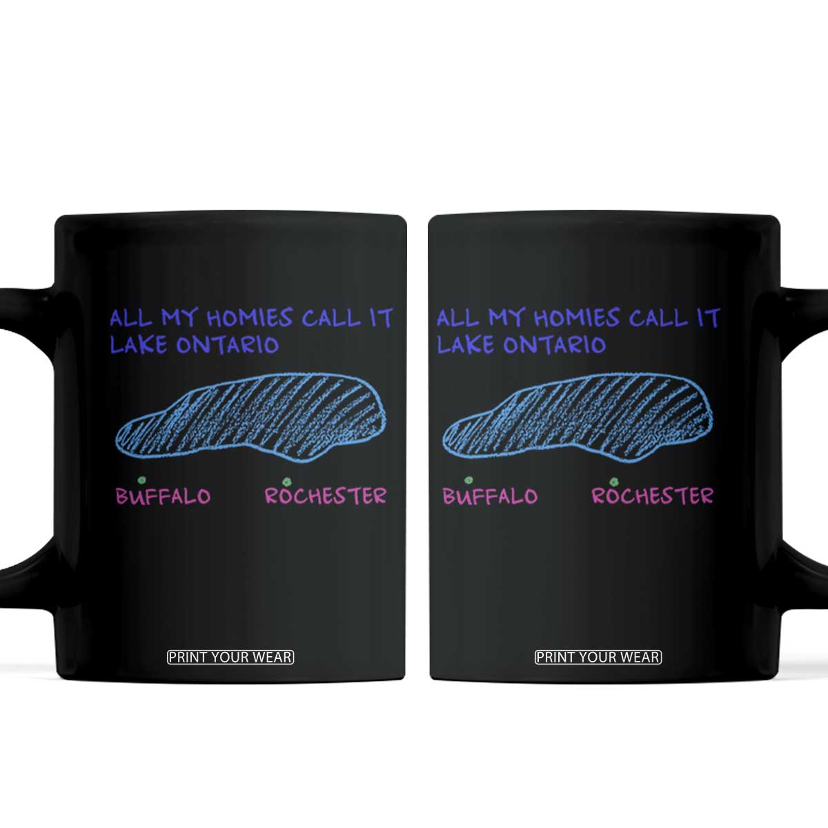 All My Homies Call It Lake Ontario Coffee Mug Funny Upstate NY Map Buffalo Rochester Meme