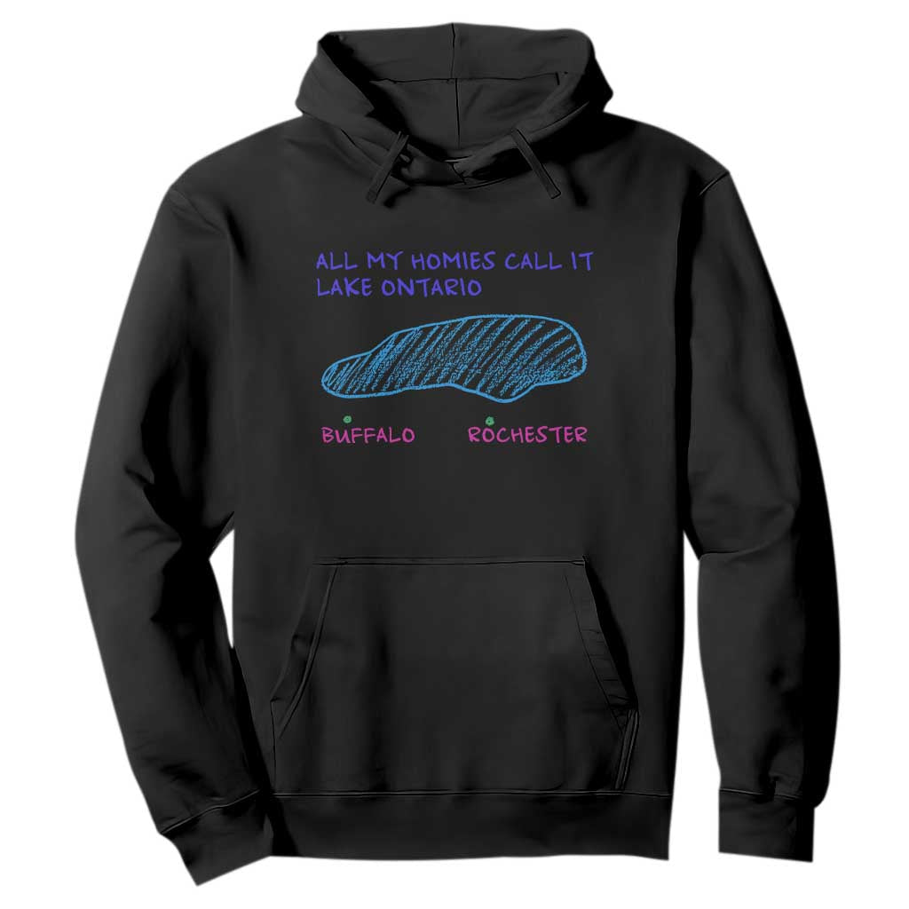 All My Homies Call It Lake Ontario Hoodie Funny Upstate NY Map Buffalo Rochester Meme