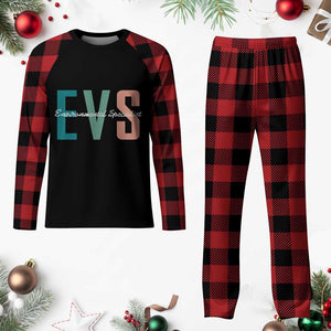 Environmental Services Specialist EVS Week Appreciation Gift Plaid Pajama Set Proud EVS Team Member