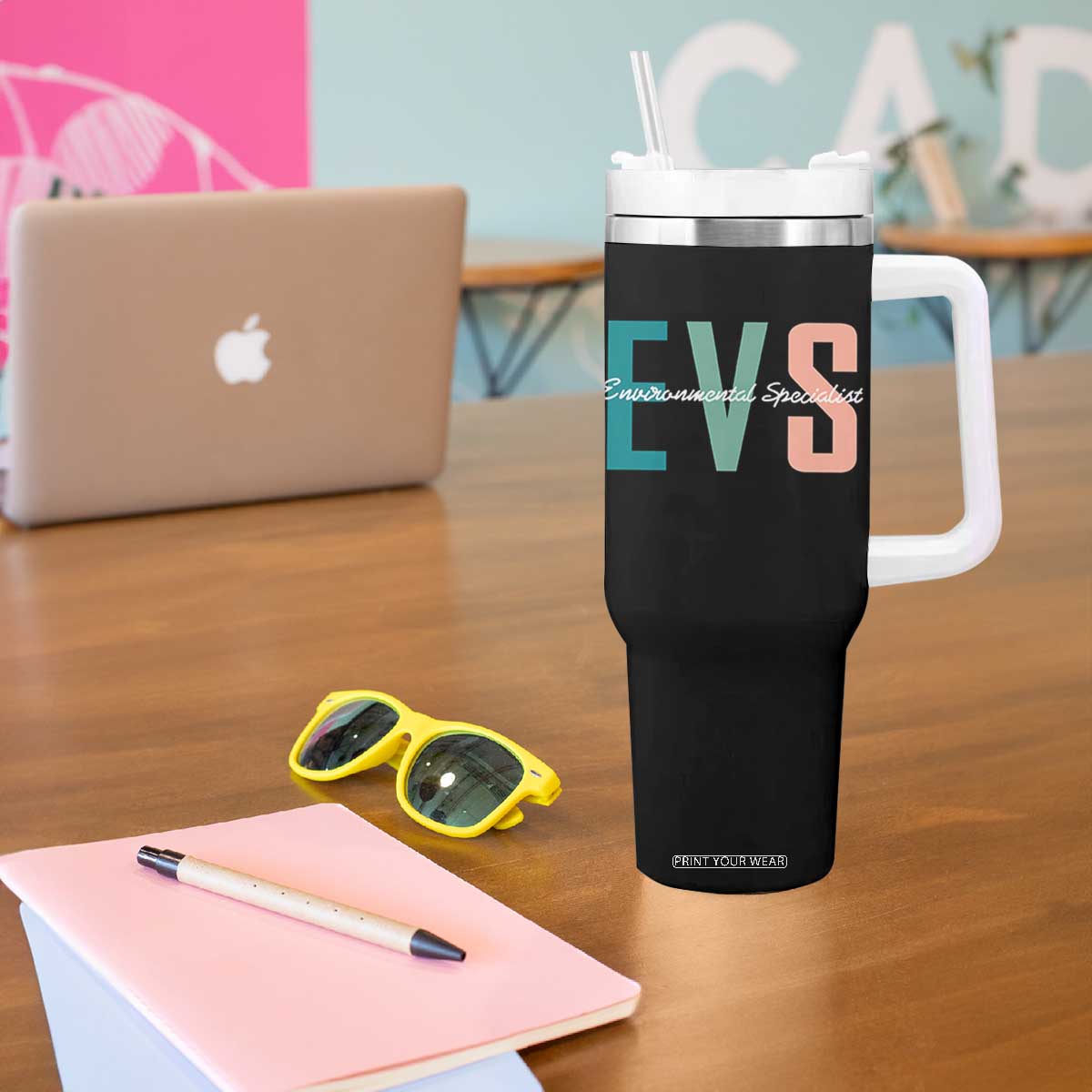Environmental Services Specialist EVS Week Appreciation Gift Tumbler With Handle Proud EVS Team Member