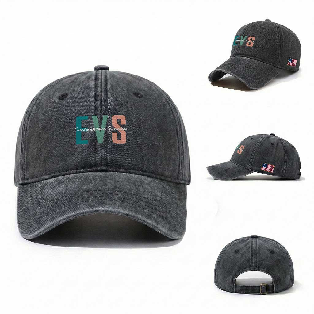 Environmental Services Specialist EVS Week Appreciation Gift Washed Cotton Baseball Cap Proud EVS Team Member