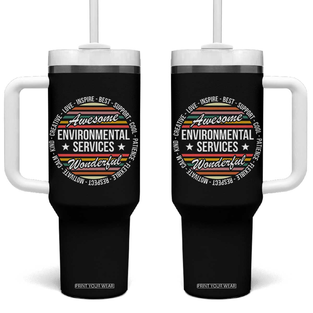 Awesome Environmental Services EVS Appreciation Gift Tumbler With Handle Healthcare Housekeeping Team Pride