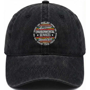 Awesome Environmental Services EVS Appreciation Gift Washed Cotton Baseball Cap Healthcare Housekeeping Team Pride