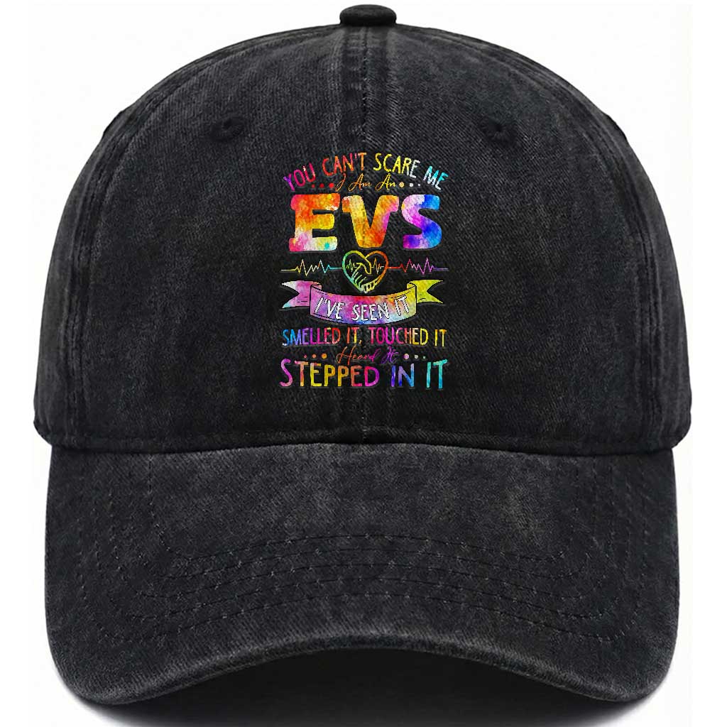 You Can't Scare Me I Am An EVS Specialist Washed Cotton Baseball Cap Funny Environmental Services Appreciation Gift