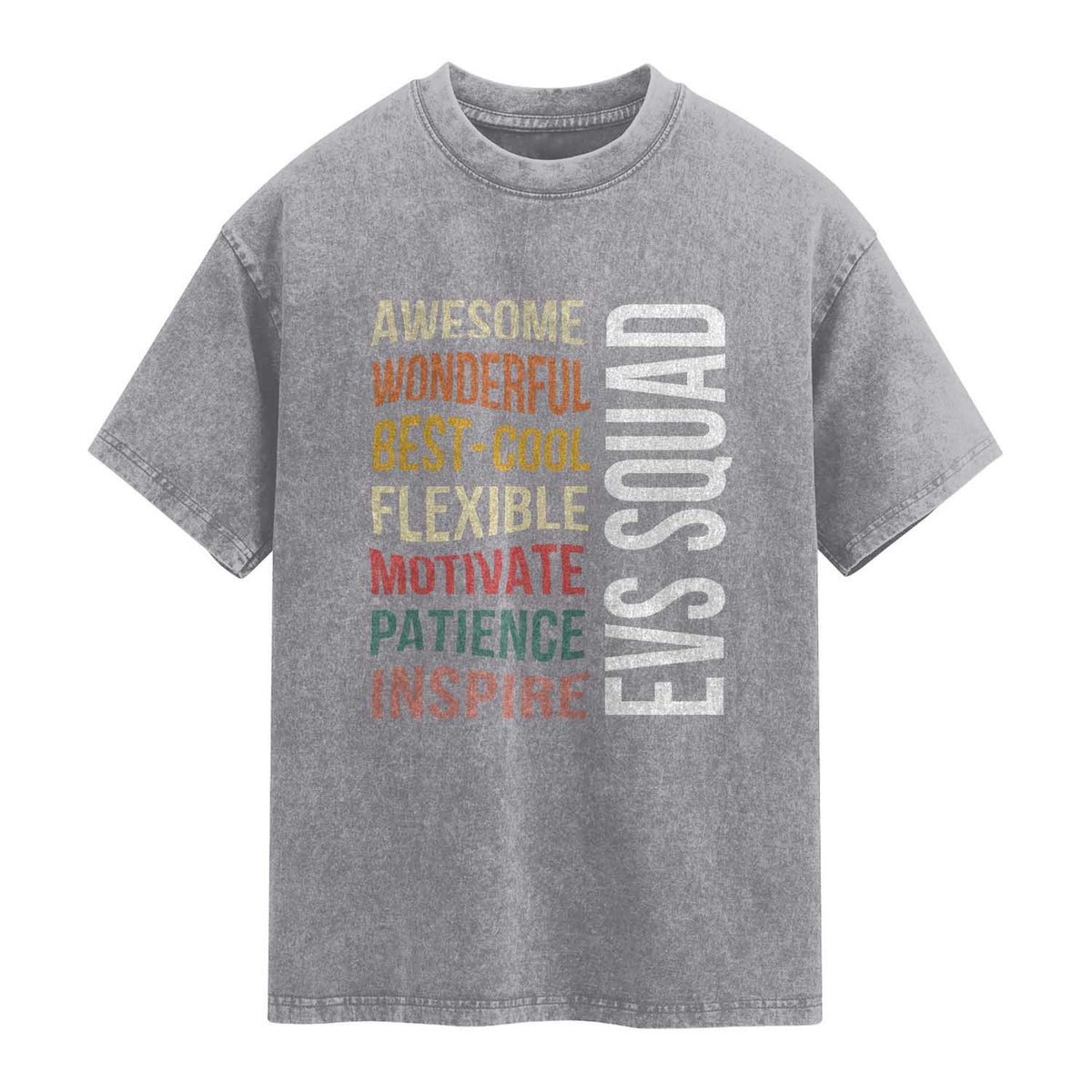 Awesome EVS Squad Appreciation Washed Cotton T-Shirt Environmental Services Team Hospital Housekeeping Crew