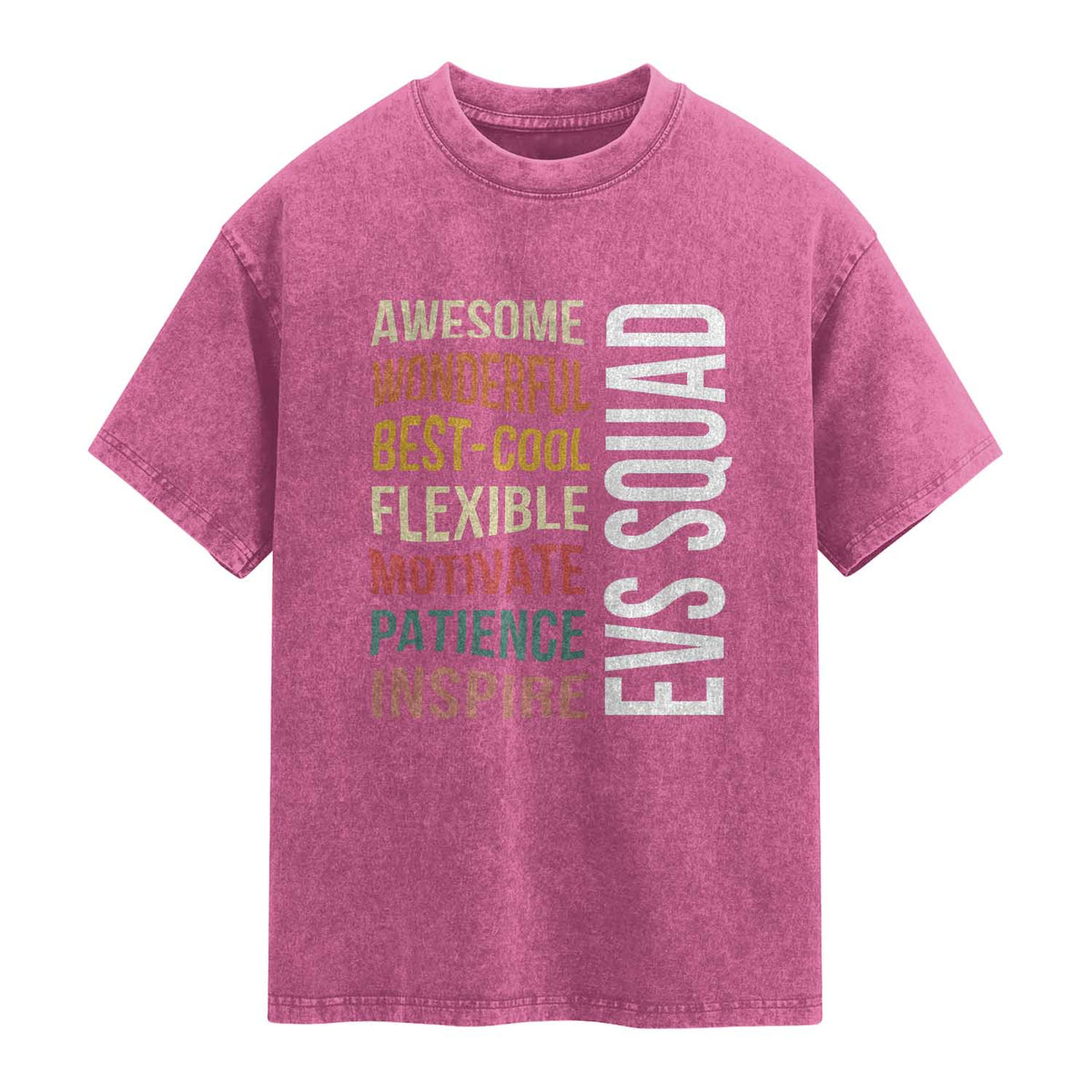 Awesome EVS Squad Appreciation Washed Cotton T-Shirt Environmental Services Team Hospital Housekeeping Crew