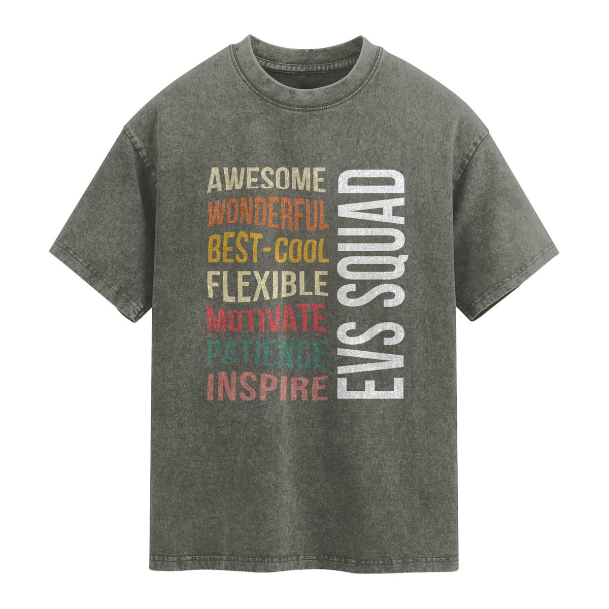 Awesome EVS Squad Appreciation Washed Cotton T-Shirt Environmental Services Team Hospital Housekeeping Crew