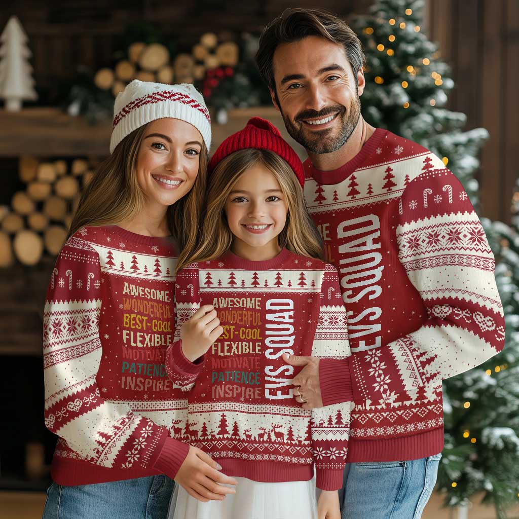 Awesome EVS Squad Appreciation Ugly Christmas Sweater Environmental Services Team Hospital Housekeeping Crew
