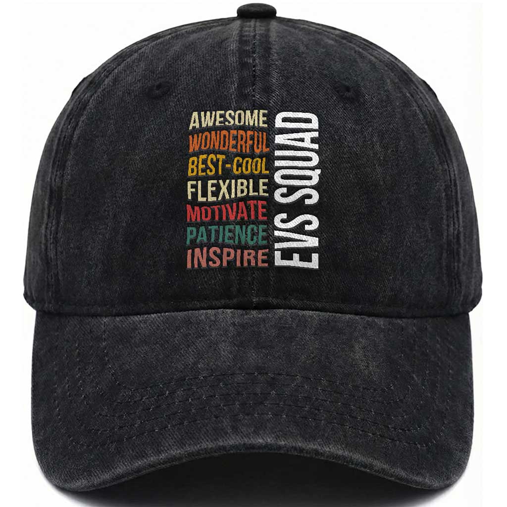 Awesome EVS Squad Appreciation Washed Cotton Baseball Cap Environmental Services Team Hospital Housekeeping Crew