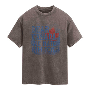 Dear Canada We Hate Him Too Subtle Satire Washed Cotton T-Shirt Vintage Maple Leaf Scenic Outdoor Great Lakes