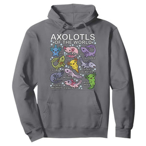 Kawaii Axolotl Hoodie Axolotls of the World Animals Aquarium Species TS02 Charcoal Print Your Wear