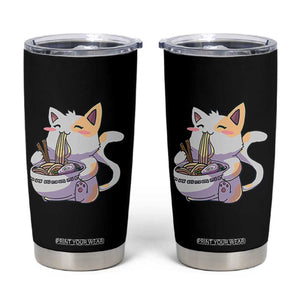 Ramen Cat Kawaii Tumbler Cup Anime Japanese Neko Cute Graphic TS02 Black Print Your Wear