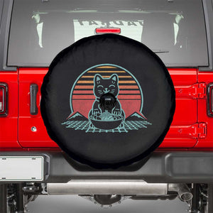 Retro Kawaii Cat Ramen Spare Tire Cover Anime Otaku Japanese Noodles Lover Aesthetic TS02 Black Print Your Wear