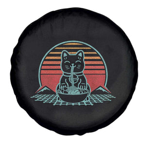 Retro Kawaii Cat Ramen Spare Tire Cover Anime Otaku Japanese Noodles Lover Aesthetic TS02 Print Your Wear