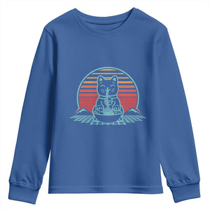 Retro Kawaii Cat Ramen Youth Sweatshirt Anime Otaku Japanese Noodles Lover Aesthetic TS02 Royal Blue Print Your Wear