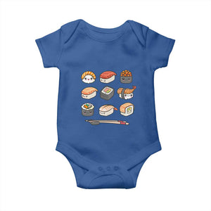 Kawaii Sushi Set Baby Onesie Japanese Food Lover Anime Otaku Manga TS02 Royal Blue Print Your Wear