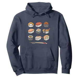 Kawaii Sushi Set Hoodie Japanese Food Lover Anime Otaku Manga TS02 Navy Print Your Wear