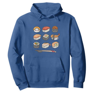 Kawaii Sushi Set Hoodie Japanese Food Lover Anime Otaku Manga TS02 Royal Blue Print Your Wear