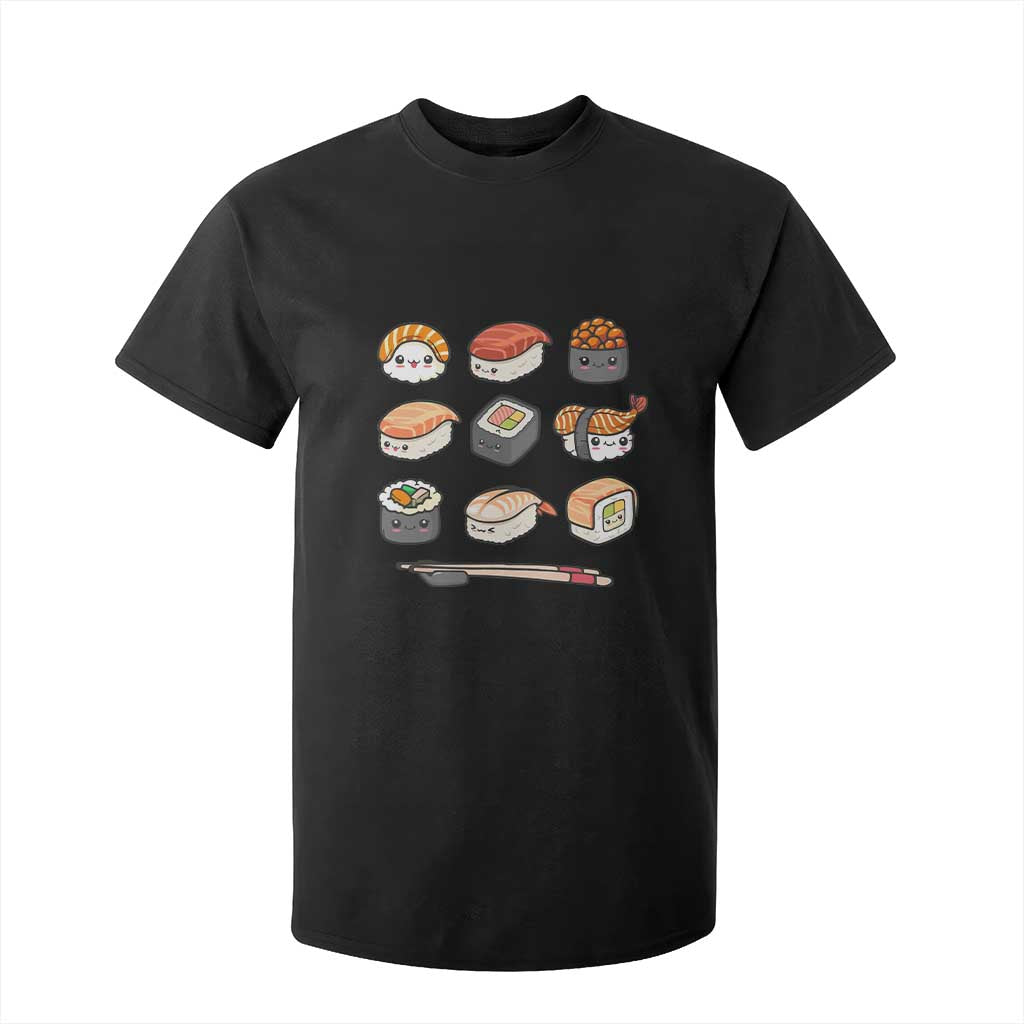 Kawaii Sushi Set T Shirt For Kid Japanese Food Lover Anime Otaku Manga TS02 Black Print Your Wear