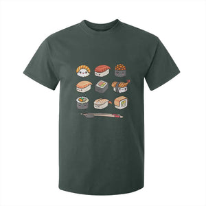 Kawaii Sushi Set T Shirt For Kid Japanese Food Lover Anime Otaku Manga TS02 Dark Forest Green Print Your Wear