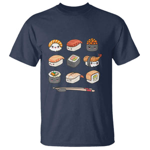 Kawaii Sushi Set T Shirt Japanese Food Lover Anime Otaku Manga TS02 Navy Print Your Wear