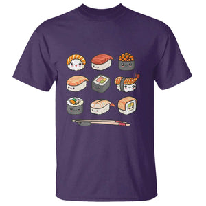 Kawaii Sushi Set T Shirt Japanese Food Lover Anime Otaku Manga TS02 Purple Print Your Wear