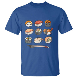 Kawaii Sushi Set T Shirt Japanese Food Lover Anime Otaku Manga TS02 Royal Blue Print Your Wear