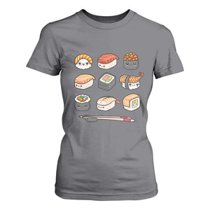 Kawaii Sushi Set T Shirt For Women Japanese Food Lover Anime Otaku Manga TS02 Charcoal Print Your Wear