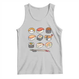 Kawaii Sushi Set Tank Top Japanese Food Lover Anime Otaku Manga TS02 Ash Print Your Wear