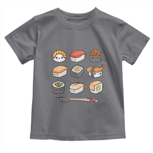 Kawaii Sushi Set Toddler T Shirt Japanese Food Lover Anime Otaku Manga TS02 Charcoal Print Your Wear