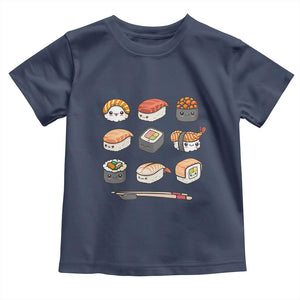 Kawaii Sushi Set Toddler T Shirt Japanese Food Lover Anime Otaku Manga TS02 Navy Print Your Wear