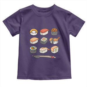 Kawaii Sushi Set Toddler T Shirt Japanese Food Lover Anime Otaku Manga TS02 Purple Print Your Wear