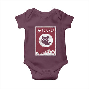 Japanese Kawaii Cat Baby Onesie Anime Otaku Manga Japan Lover TS02 Maroon Print Your Wear