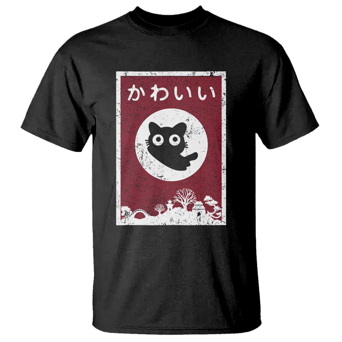 Japanese Kawaii Cat T Shirt Anime Otaku Manga Japan Lover TS02 Black Print Your Wear