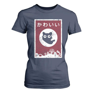 Japanese Kawaii Cat T Shirt For Women Anime Otaku Manga Japan Lover TS02 Navy Print Your Wear