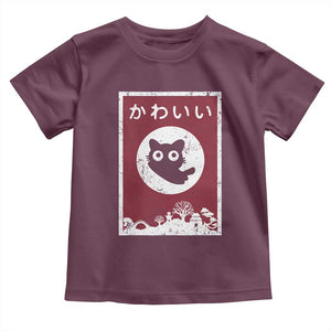 Japanese Kawaii Cat Toddler T Shirt Anime Otaku Manga Japan Lover TS02 Maroon Print Your Wear