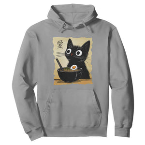 Funny Kawaii Cat Ramen Hoodie Japanese Noodles Lover Anime Otaku Manga Retro TS02 Sport Gray Print Your Wear