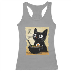 Funny Kawaii Cat Ramen Racerback Tank Top Japanese Noodles Lover Anime Otaku Manga Retro TS02 Sport Gray Print Your Wear