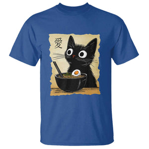 Funny Kawaii Cat Ramen T Shirt Japanese Noodles Lover Anime Otaku Manga Retro TS02 Royal Blue Print Your Wear