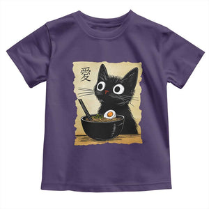 Funny Kawaii Cat Ramen Toddler T Shirt Japanese Noodles Lover Anime Otaku Manga Retro TS02 Purple Print Your Wear